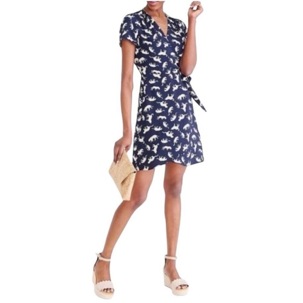J. Crew Cheetah Print Wrap Dress Size 4